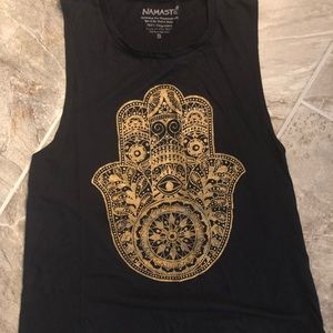 Women’s black and gold tank top. Size small
